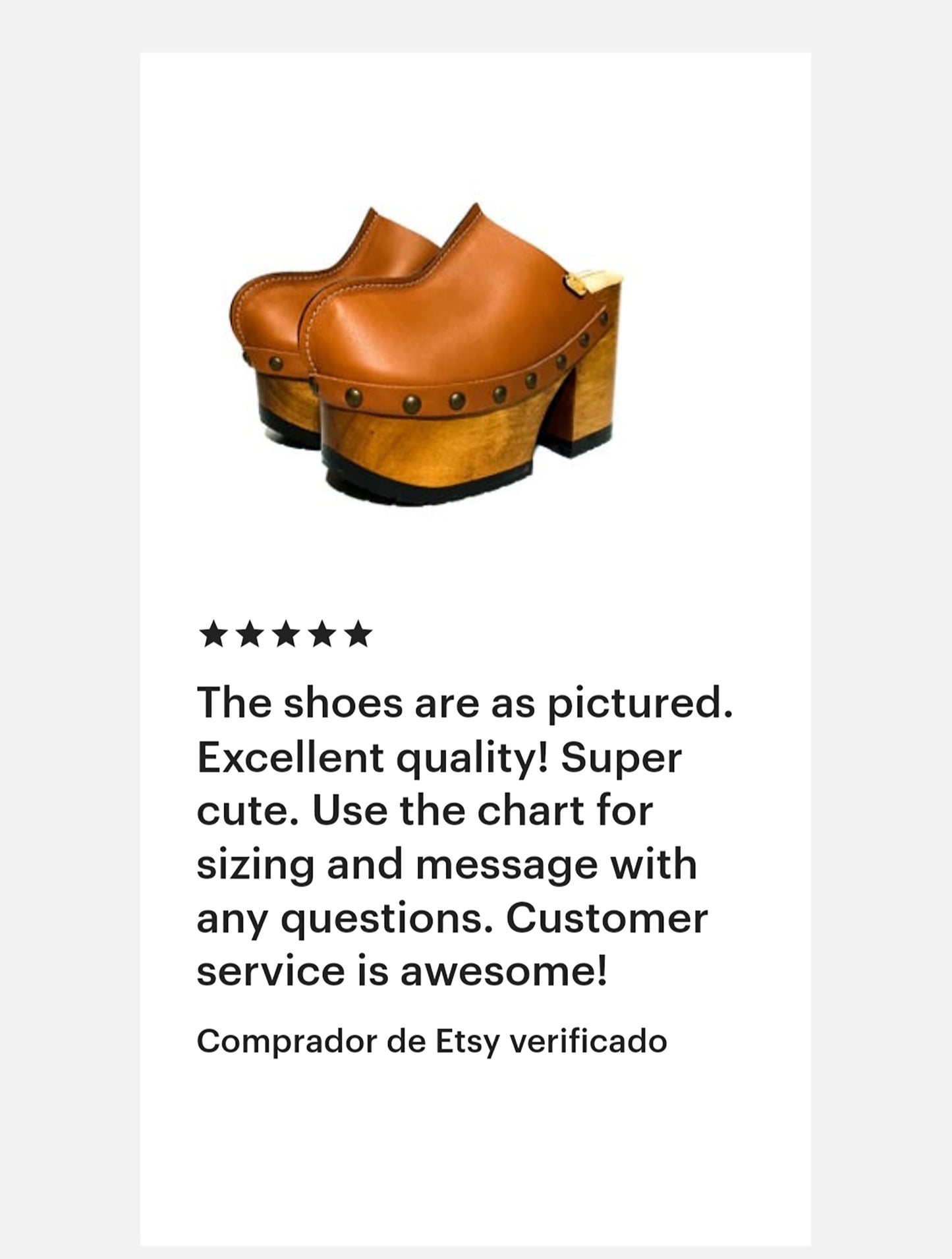 Clogs with platform and high heel vintage inspired, 70s style. Wooden heel made in light brown leather closed. Size from 34 to 47. Handmade to order. The Vintage Clogs are an exclusive design by Sol Caleyo.