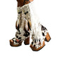 Handmade cowboy boots, white boots with cowhide and fringes. Cowboy style boots with hand painted buffalo, feathers, coins and natural shells. Vintage style platform boots. High-end leather footwear handmade by Sol Caleyo.