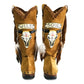 Camel suede cowboy boots. Clogs with hand-painted buffalo head, feathers, and fringes. Bohemian-style boots. High-end footwear handmade by Sol Caleyo.