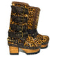 Leopard skin biker boots. Leopard skin clogs. Leopard skin buckle boots. High-end footwear handmade by Sol Caleyo
