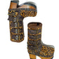 Leopard skin biker boots. Leopard skin clogs. Leopard skin buckle boots. High-end footwear handmade by Sol Caleyo