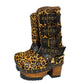 Leopard skin biker boots. Leopard skin clogs. Leopard skin buckle boots. High-end footwear handmade by Sol Caleyo