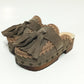 Sol Caleyo Artemisa Earth Tone Suede Tassel Clogs side view on white background