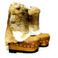 Nebraska beige leather wedge boots with natural fur, handmade to order in EU sizes 33 to 47