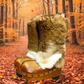Leather and rabbit skin boots. Wooden wedge boots in clog style. Fur boots. Handmade leather boots made to order. Exclusive design by Sol Caleyo.