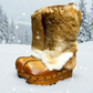 Leather and rabbit skin boots. Wooden wedge boots in clog style. Fur boots. Handmade leather boots made to order. Exclusive design by Sol Caleyo.