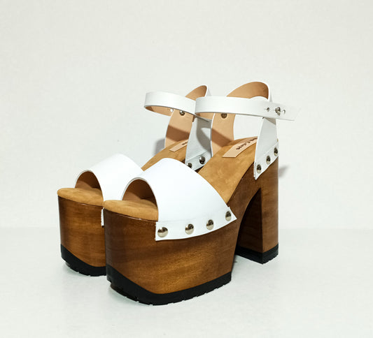 White Disco Sandals