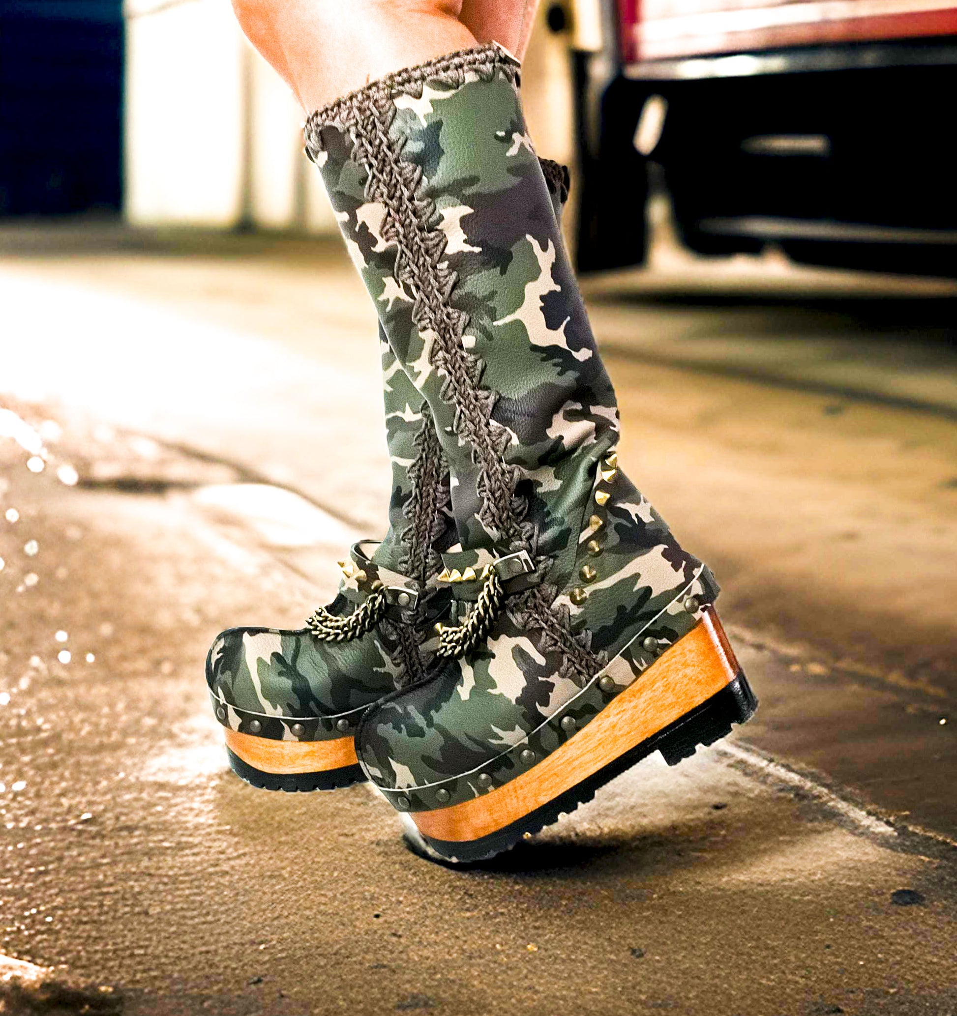 Combat Boots Camo Platform Boots Women Army Boots Camo Platform