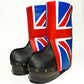 Biker style leather clog boots with English flag design. Leather clog boot made entirely by hand. Sizes 34 to 47. England boots are an exclusive design by Sol Caleyo.