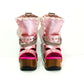 Metallic pink leather platform  booties. Platform sandals with wooden heel. Pink boots with studs and silver chains. High-end footwear handmade by Sol Caleyo.