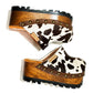 Cowhide leather clogs with wooden wedge, Vintage 70's style clogs. Leather clogs with wooden wedge. High quality footwear handmade by Sol Caleyo.