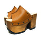 Brown platform sandals. Vintage 70's style wooden heel. Handmade brown leather platform sandals. High quality handmade shoes by Sol Caleyo.