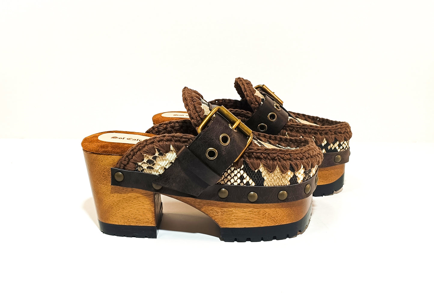 Snake Oxford Clogs