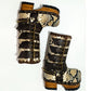Handmade snake skin clogs. Biker-style snake boots. Leather boots with wooden heels. High-end footwear handmade by Sol Caleyo.