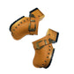 Light Brown Route 66 clogs - Handmade leather platform wooden shoes by Sol Caleyo.