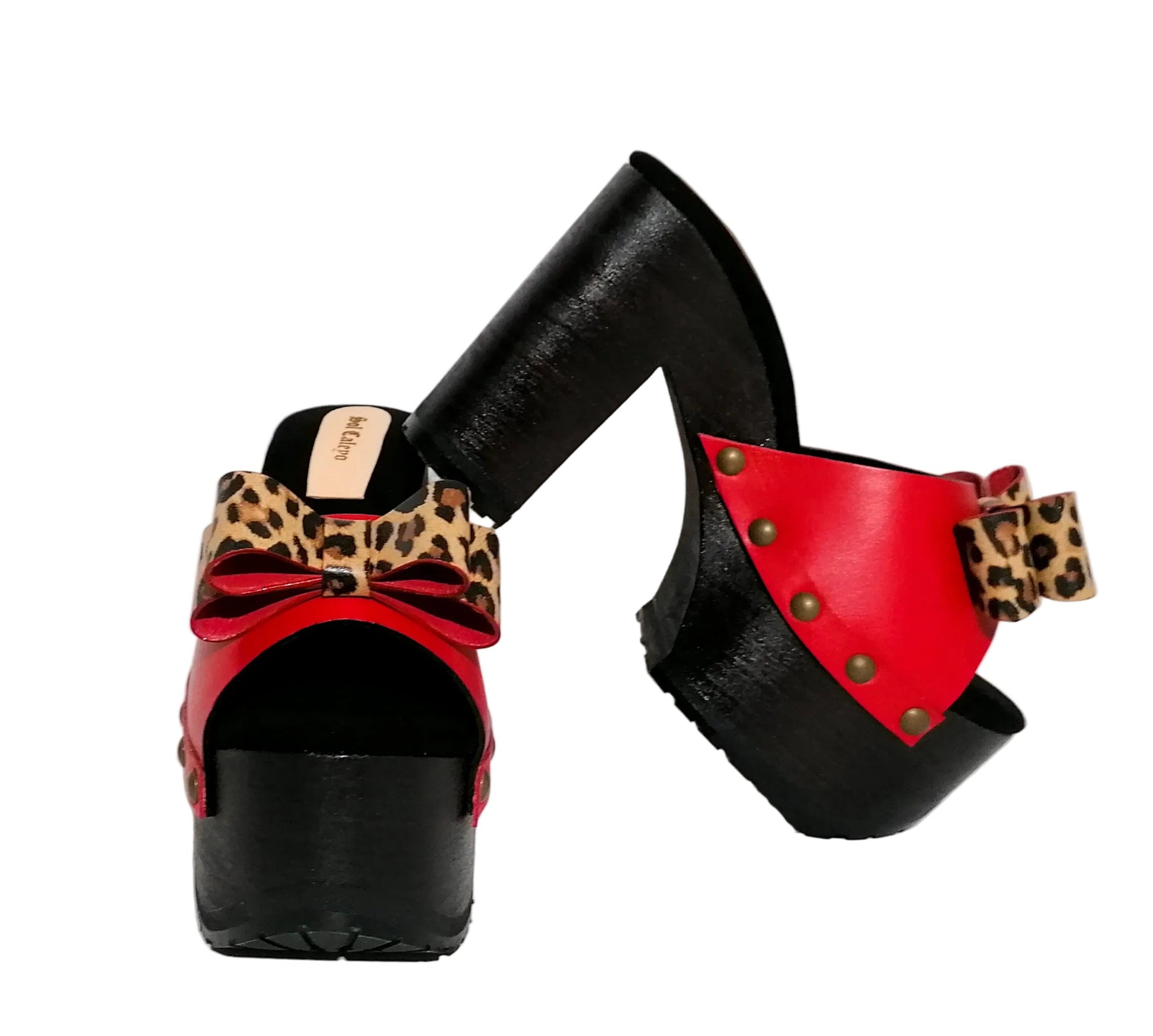 Red leather platform sandals with super high wooden heel. Vintage 70s style platform sandals. Handmade leather sandals, sizes 34 to 47. Exclusive design by Sol Caleyo.