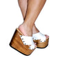 White leather platform sandals with super high wooden heel. Vintage 70s style platform sandals. Handmade leather sandals, sizes 34 to 47. Exclusive design by Sol Caleyo.