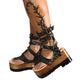 Flip-flop style sandals made in camouflage leather decorated with old gold studs. Sizes 34 to 47. Gladiator military flip flops are an exclusive design by Sol Caleyo.