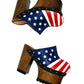 Sol Caleyo Handmade American Clogs - USA Flag Leather Platform Wooden Shoe