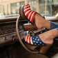 Model Wearing Sol Caleyo American Clogs - USA Flag Platform Shoes with 13cm Heel