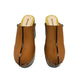 Brown leather clogs in a vintage 70s style. Super high vintage-style wooden heel. Sizes 33 to 47. High-end footwear handmade by Sol Caleyo.