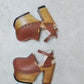 Platform clogs with super high heel and vintage 70s style. Vintage style brown leather clogs. Super high wooden heel. Sizes 34 to 47. High quality handmade leather shoes.