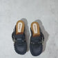 Video of the Black Oxford handmade leather wedge mule clogs by Sol Caleyo