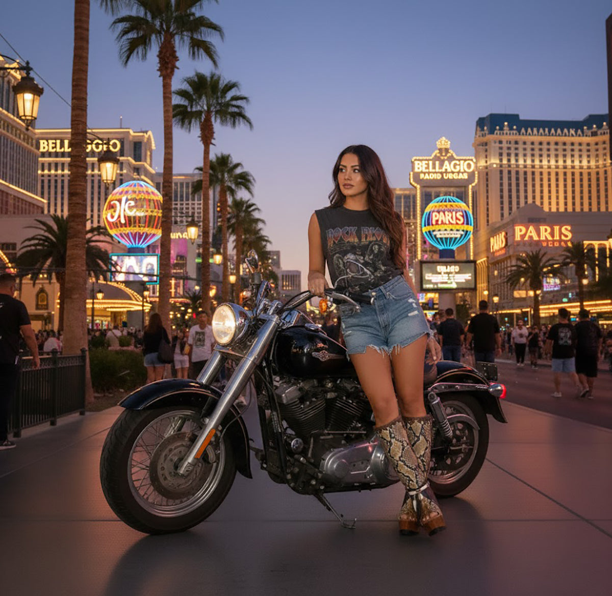 Bohemian fashion styling featuring handcrafted snake leather boots with wooden heel and natural decorative elements