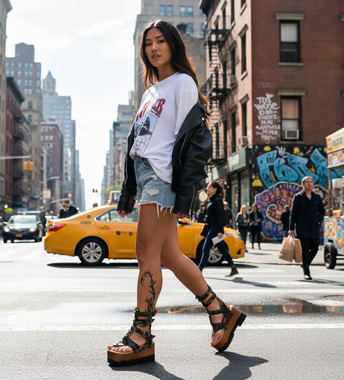 Military leather clogs flip flop style. Wooden wedge flip flop style. Flip flop style sandal with straps. Sizes 34 to 47. Handmade leather shoes of excellent quality by Sol Caleyo. 