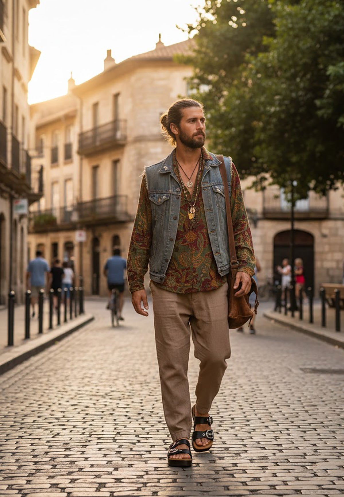 Handmade men’s black leather Birk sandals with wooden sole and black Vibram outsole by Sol Caleyo.