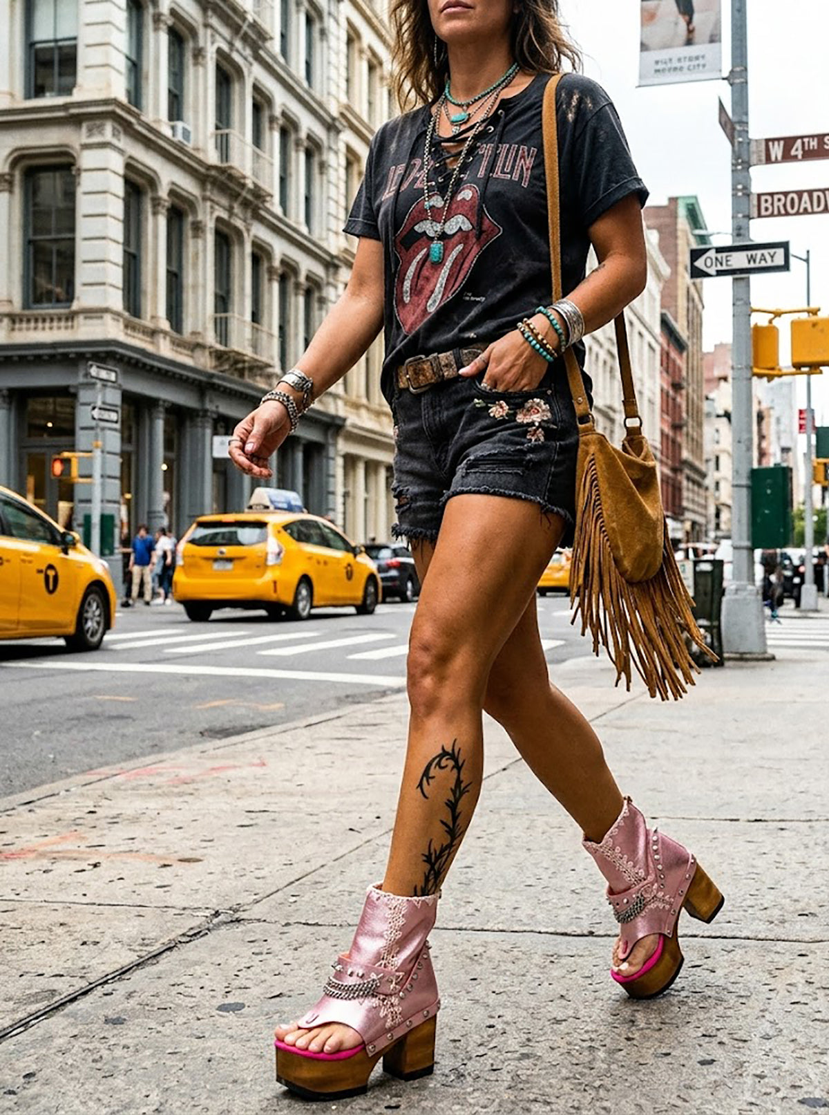 Leather clog boot, flip flop style. Flip flop with wooden heel. Pink flip flop with studs and silver chains. Pink flip flops with super high wooden heel. Sizes 34 to 47. High quality leather shoes handmade by sol Caleyo. Sustainable fashion.