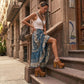 Brown leather clogs in a vintage 70s style. Super high vintage-style wooden heel. Sizes 33 to 47. High-end footwear handmade by Sol Caleyo.