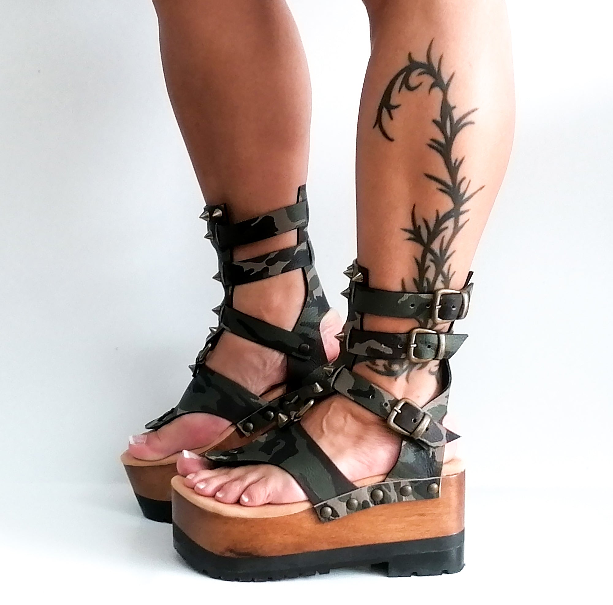 Army green clearance gladiator sandals